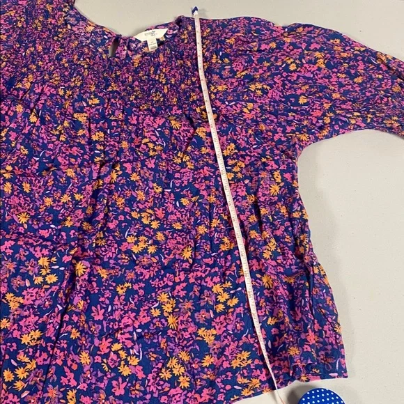 Terra & Sky Floral Blouse - Pink and Blue 2x - Picture 7 of 10